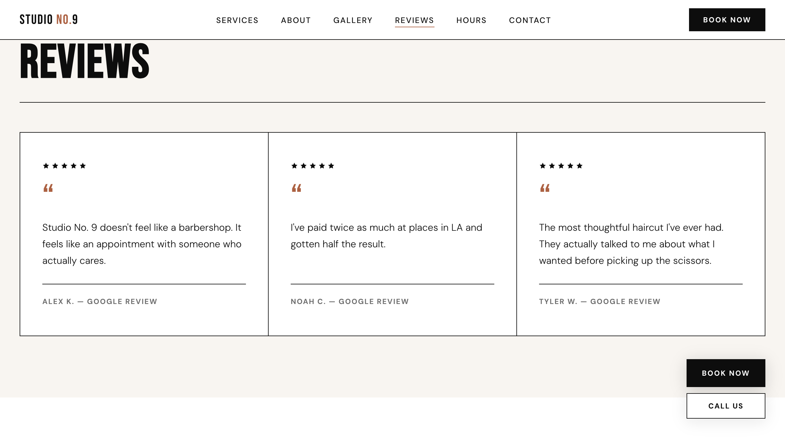 Studio No. 9 — Booking